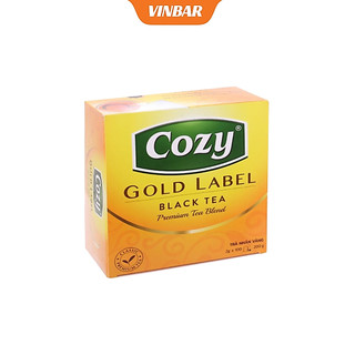 TRÀ TÚI LỌC COZY NHÃN VÀNG GOLD LABEL HỘP 100 TÚI/200 GR (28 HỘP/THÙNG)