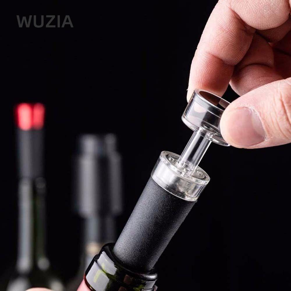 WUZIA Red Wine Vacuum Air Pump Sealer Plug, Compact ABS Silicone Red Wine Vacuum Stopper, Bộ rượu va