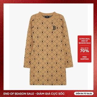 MLB - Đầm mini cổ tròn tay dài Diamond Monogram Jacquard 3FOPM0334-43CAL
