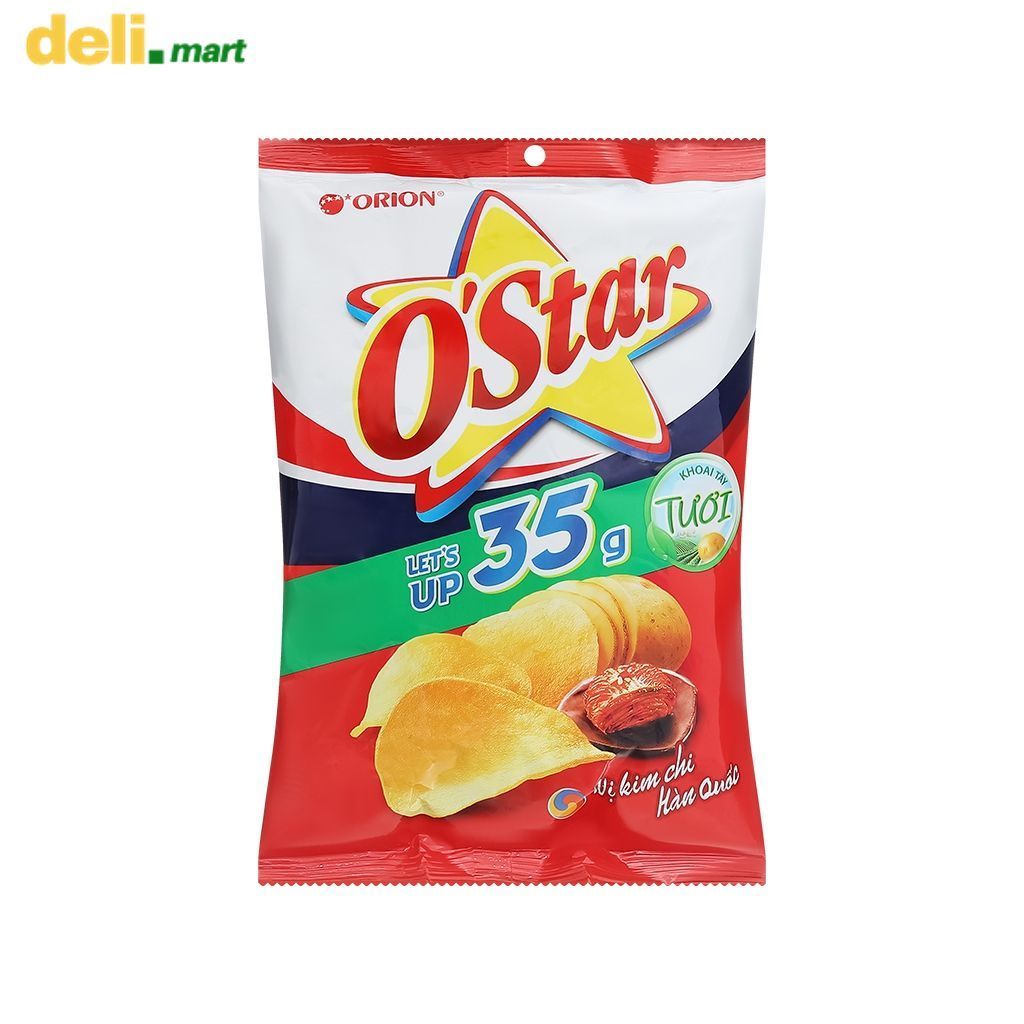 Bánh Snack Ostar khoai tây vị kim chi gói 33gr