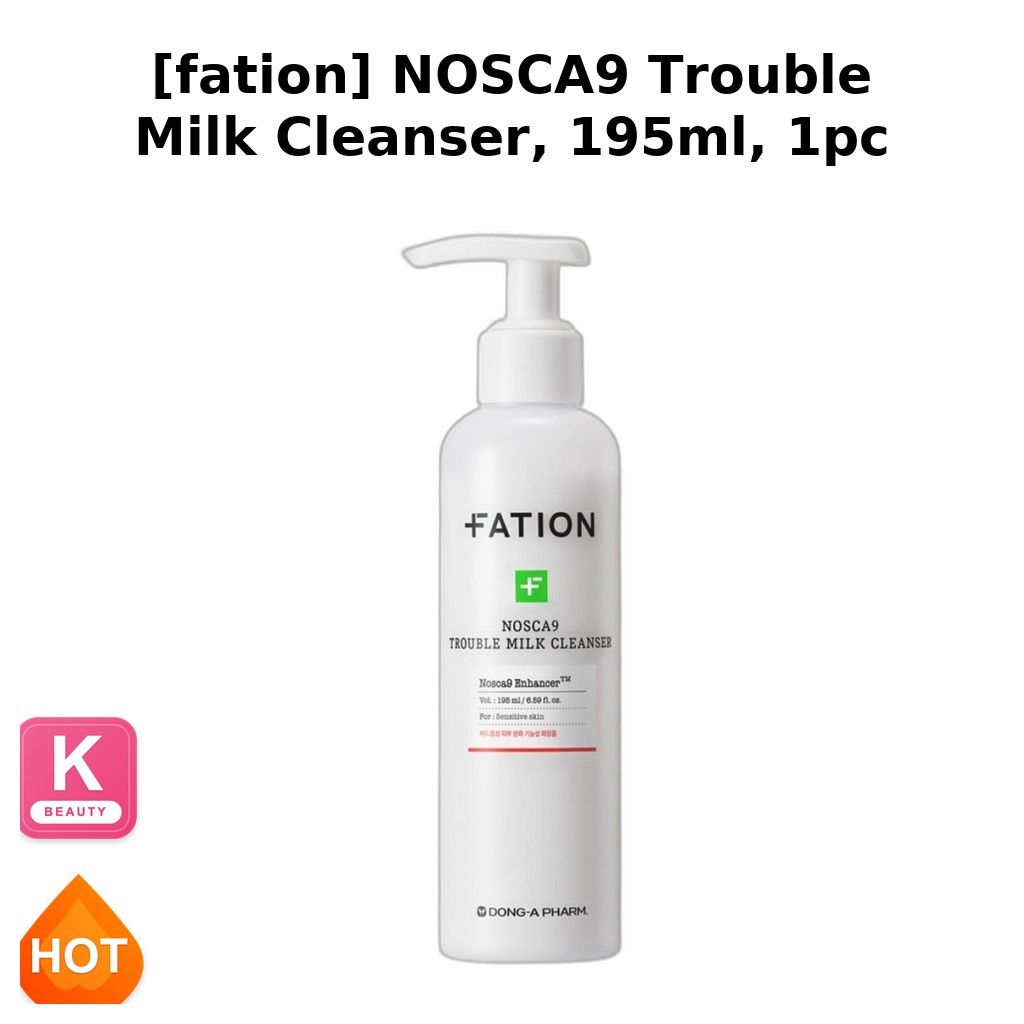 [fation] Sữa rửa mặt NOSCA9 Trouble, 195ml, 1 cái / Sữa rửa mặt Hàn Quốc / Kết cấu sữa / Chính hãng 