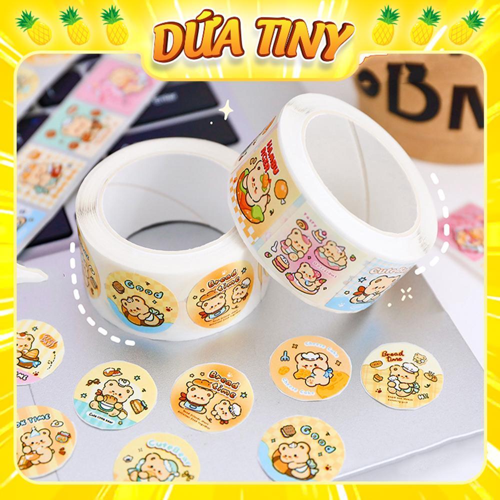 Nhãn Dán Sticker Cuộn Hoạt Hình, Hình Dán Nhỏ DIY 20x20mm, Trang Trí Bàn Học, Dán Sách Vở, Dụng Cụ
