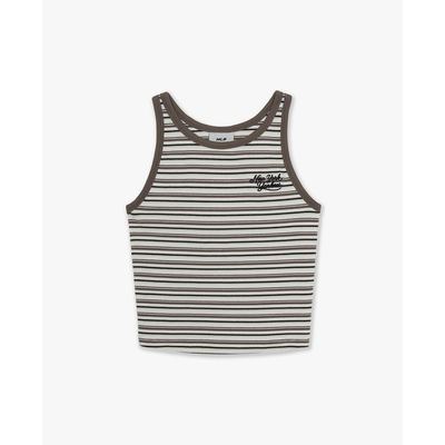 MLB - Áo ba lỗ nữ kẻ sọc phom croptop_3FTOV0463-50IVD