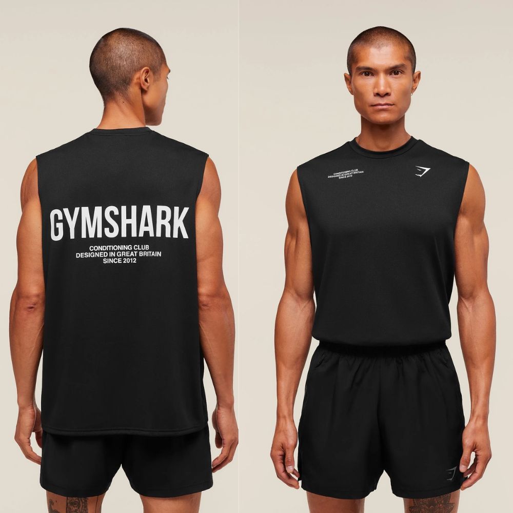 GYMSHARK Nam Tay Ngắn Thể Thao Ngoài Trời Mỹ Áo Thun Ngắn Mùa Xuân Mùa Hè Thời Trang Cổ Tròn Áo Vest
