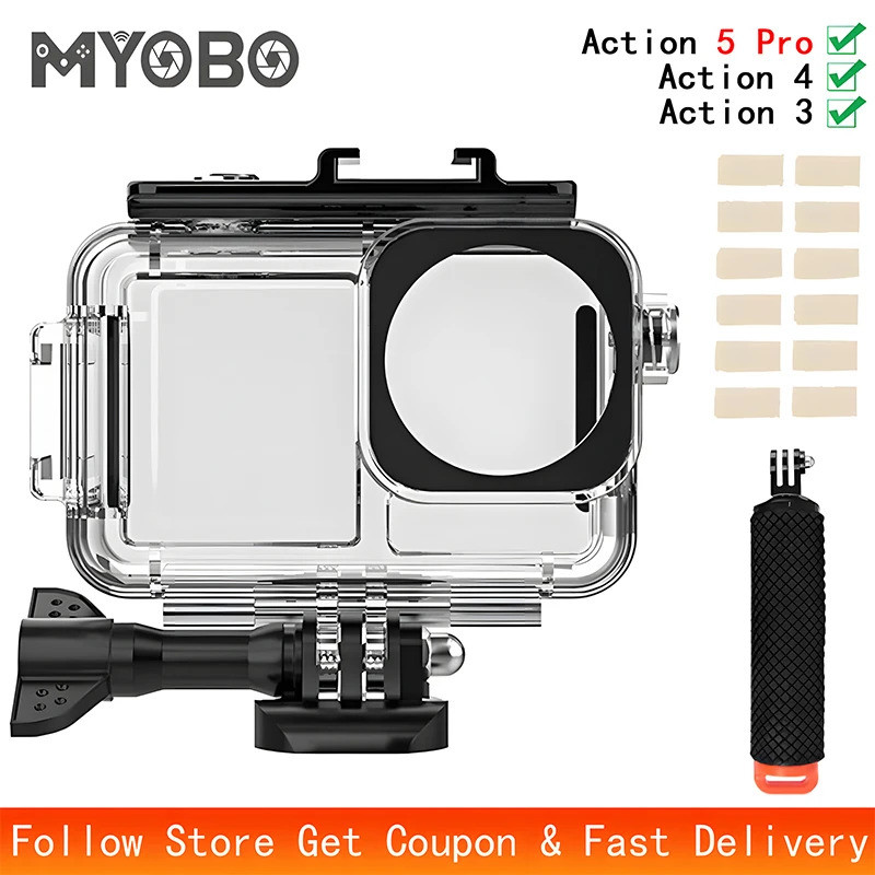 Dành Cho DJI Action 5 Pro Vỏ Chống Thấm Nước Lặn Dưới Nước 60M / 196FT Vỏ Bảo Vệ Cho DJI Action 5 Pr
