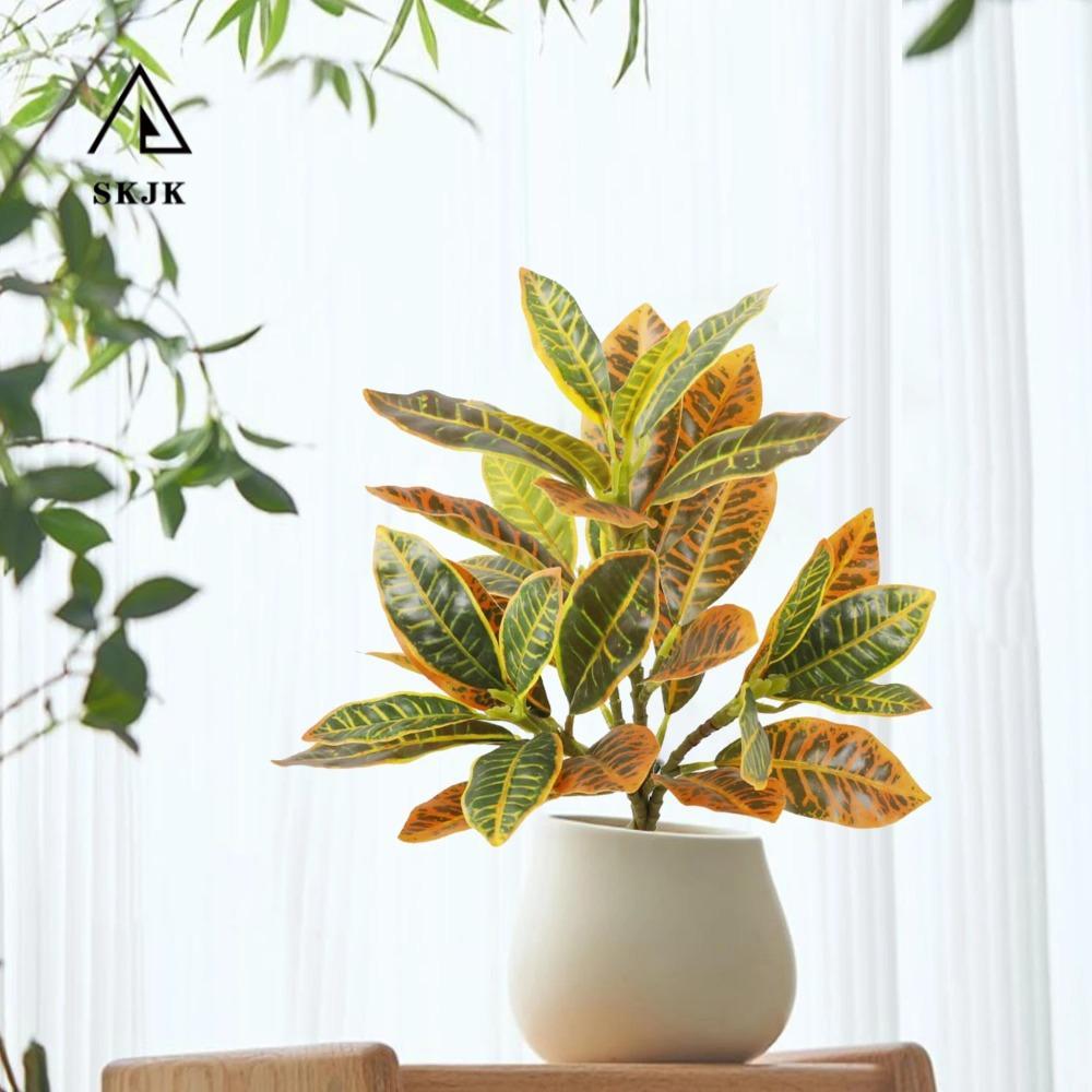 SKJK Cây Banyan Nhiệt Đới, 35 Lá Cây Ficus Nhân Tạo Lớn, Cây Xanh Nhựa Sống Động Như Thật Cây Ficus 