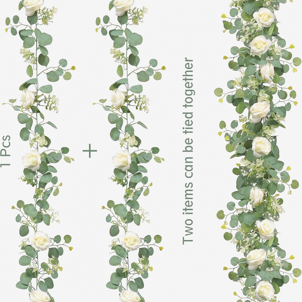 [DOLLDOLL-VN]Decorative Artificial Eucalyptus Rose Vine Perfect for Party and Festival Tables
