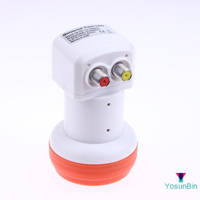 YosunBin] Digital Universal Twin Dual KU BAND LNB 2 Đầu ra Bộ chuyển đổi tuyến tính Bộ thu TV vệ tin