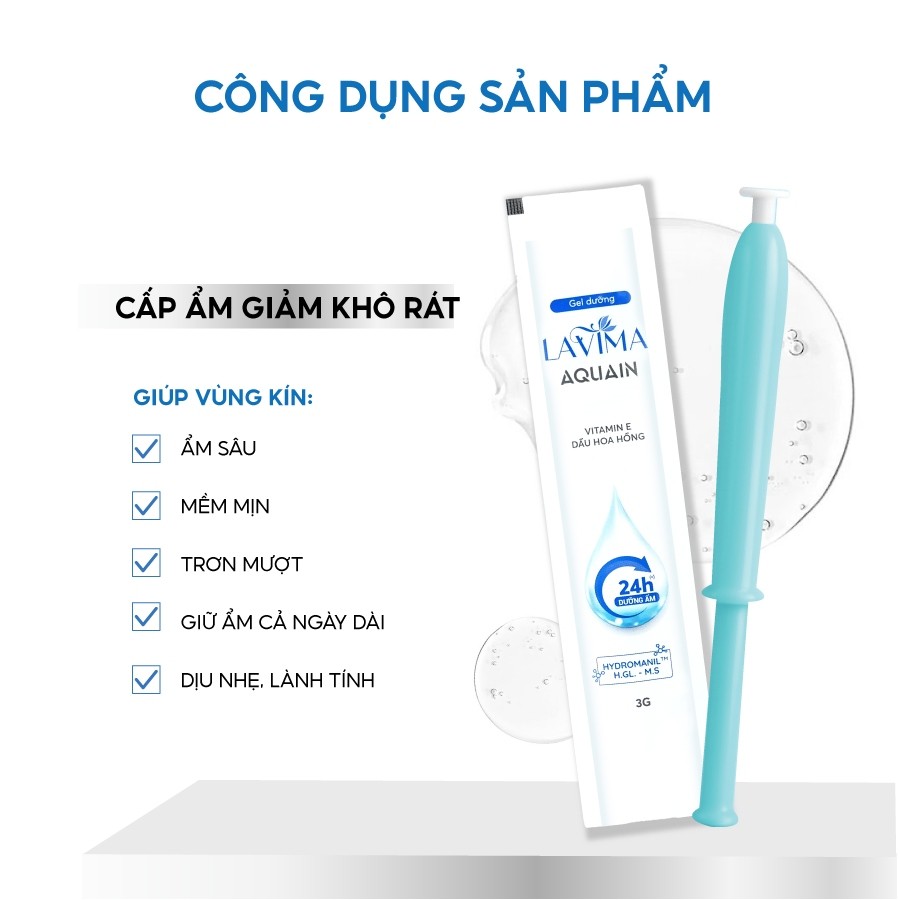 Gel Dưỡng Ẩm Phụ Khoa Lavima Aquain (Đũa Thần Inner), Ẩm Sâu Giảm Khô Rát, Mềm Mịn Cả Ngày, Bút 3g