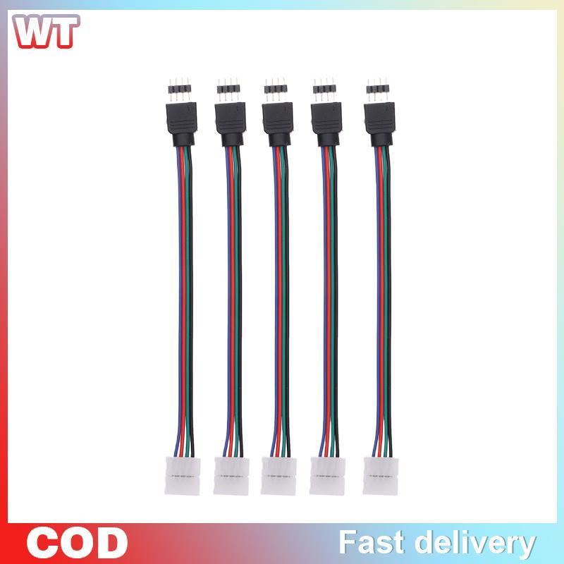 [WT] 5 Cái 5050 LED RGB Strip Light Connector 4 Pin Dây Dẫn Cho Bộ Điều Khiển Jumper Không Hàn Kẹp T