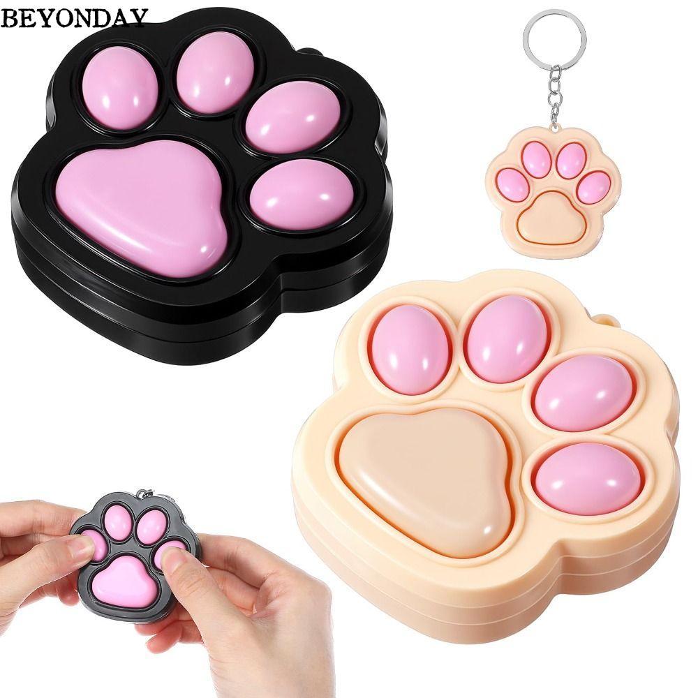 BEYONDAY Cat Fidget Toys, Mini Clicker Fidget Móc khóa, Hoạt hình dễ thương Kawaii Clicker Fidget Mó