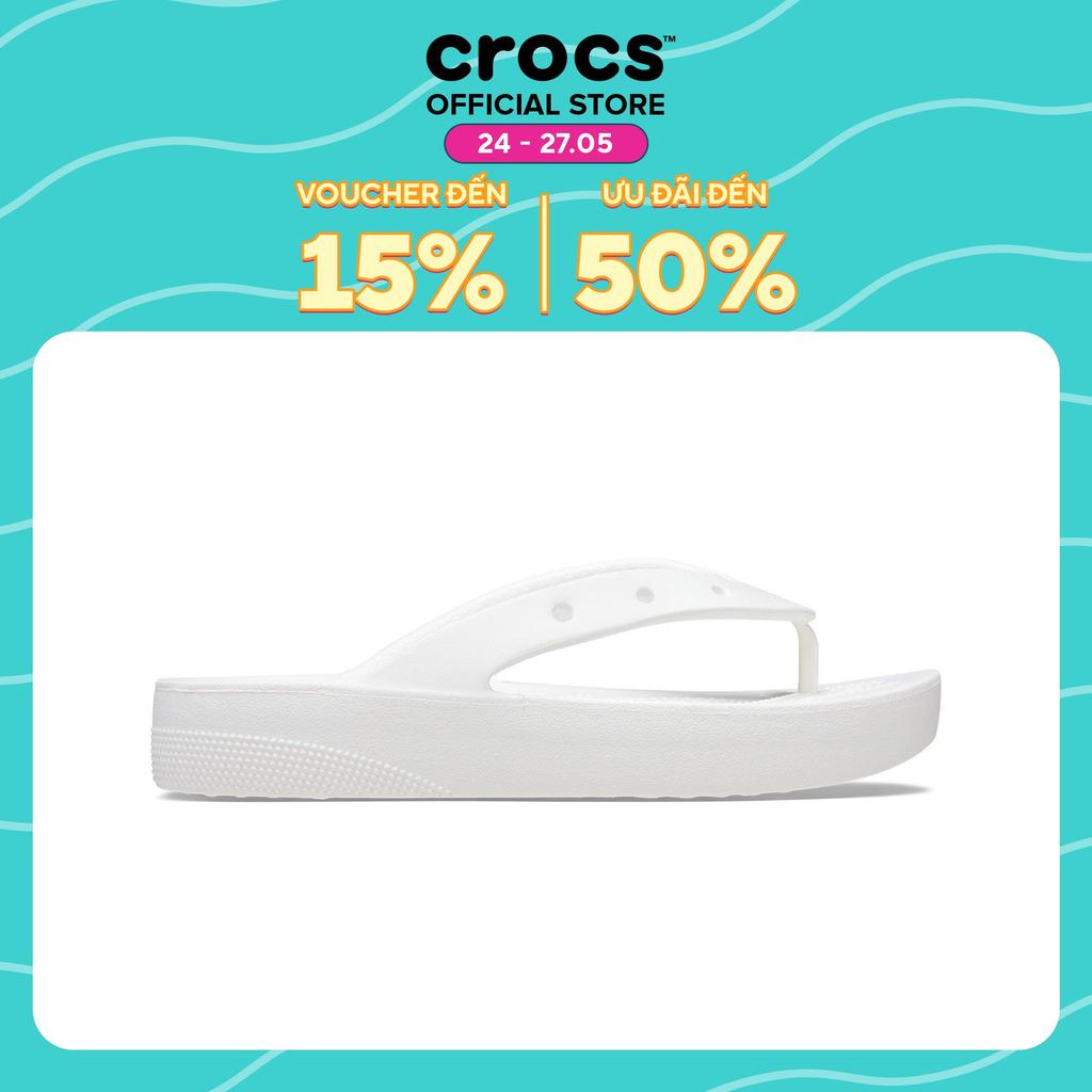 Dép Xỏ Ngón Nữ Crocs Platform Classic - White - 207714-100