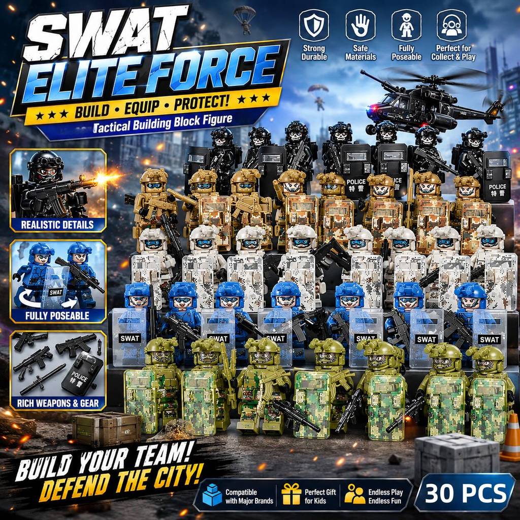 Educational puzzle blocks compatible with decorative items Camouflage Ghost Special Police Force Sma