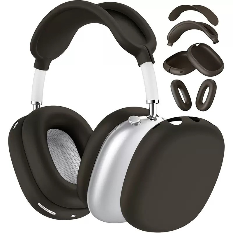 Bộ 5 Vỏ Màu Xám Sâu Cho Tai Nghe AirPods Max, Vỏ Đệm Tai / Vỏ Cốc Tai / Băng Đô Cho AirPods Max, Sil