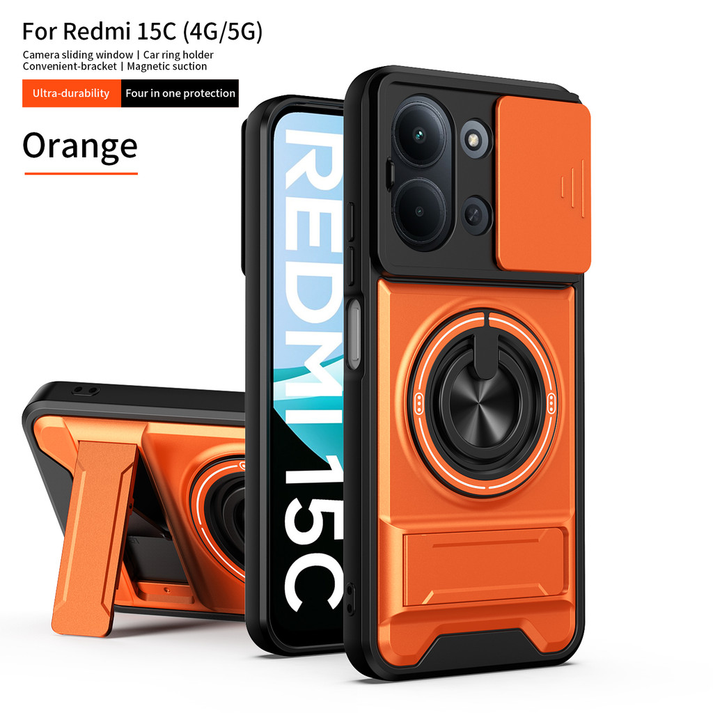 Dành Cho Xiaomi Poco C85 Ốp Lưng Poco C85 Bao Poco C85 Vỏ Điện Thoại Magsafe Từ Gấp Giá Đỡ Giáp Quân