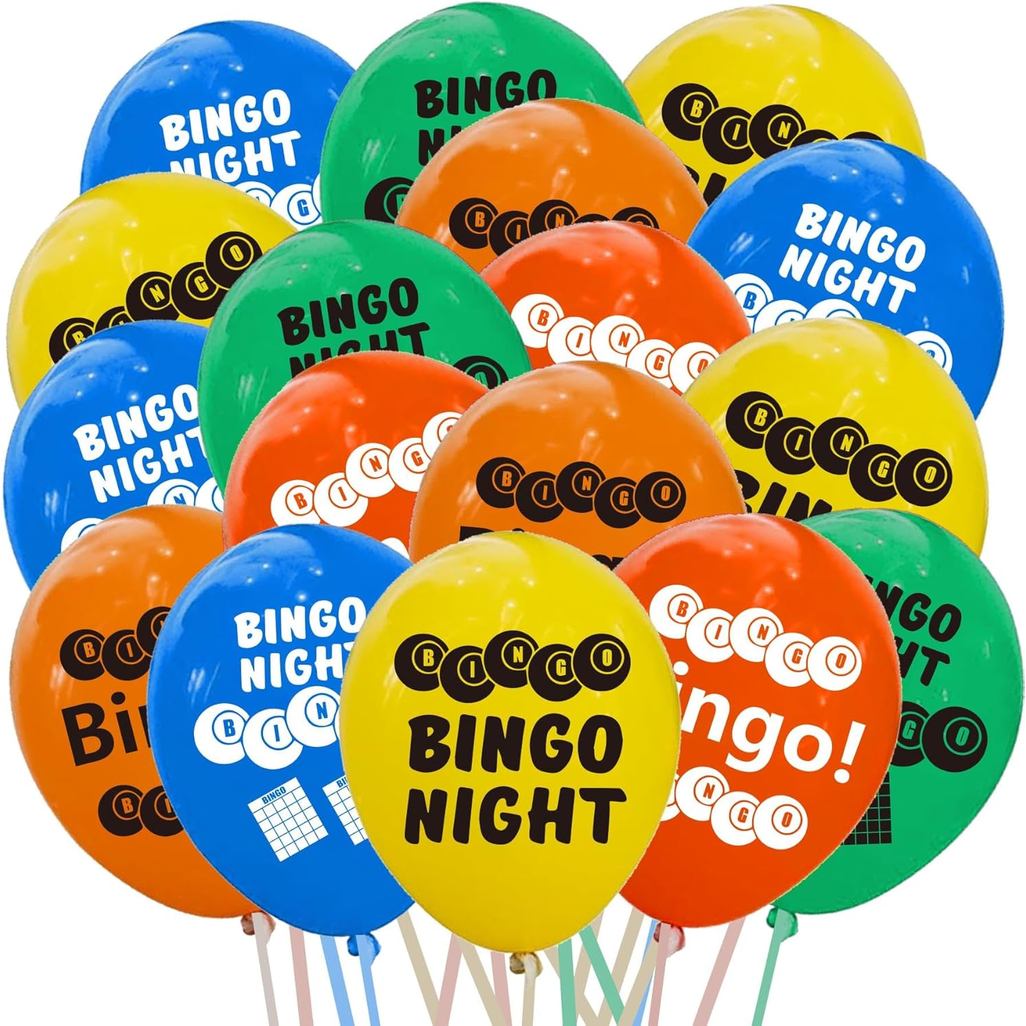 50 Miếng Bingo Bóng Bay Đêm Trò Chơi Bingo Sinh Nhật Đồ Dùng Trang Trí Ủng Hộ Bingo Champion Bóng Ba