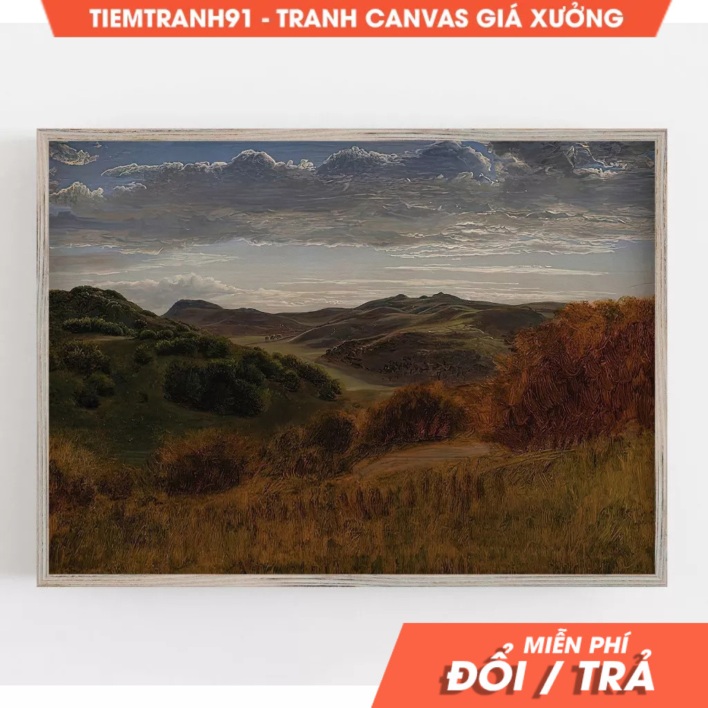 Tranh treo tường, Moody Landscape Painting, Vintage Wall Art, Moody Country, Landscape Rustic, tặng 