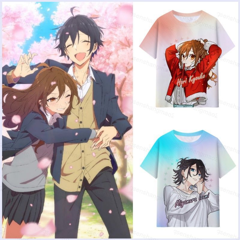 PS2 Hori Và Miyamura Cosplay Vải Full Graphic Mùa Hè Áo Thun Anime Tay Ngắn Top SP2