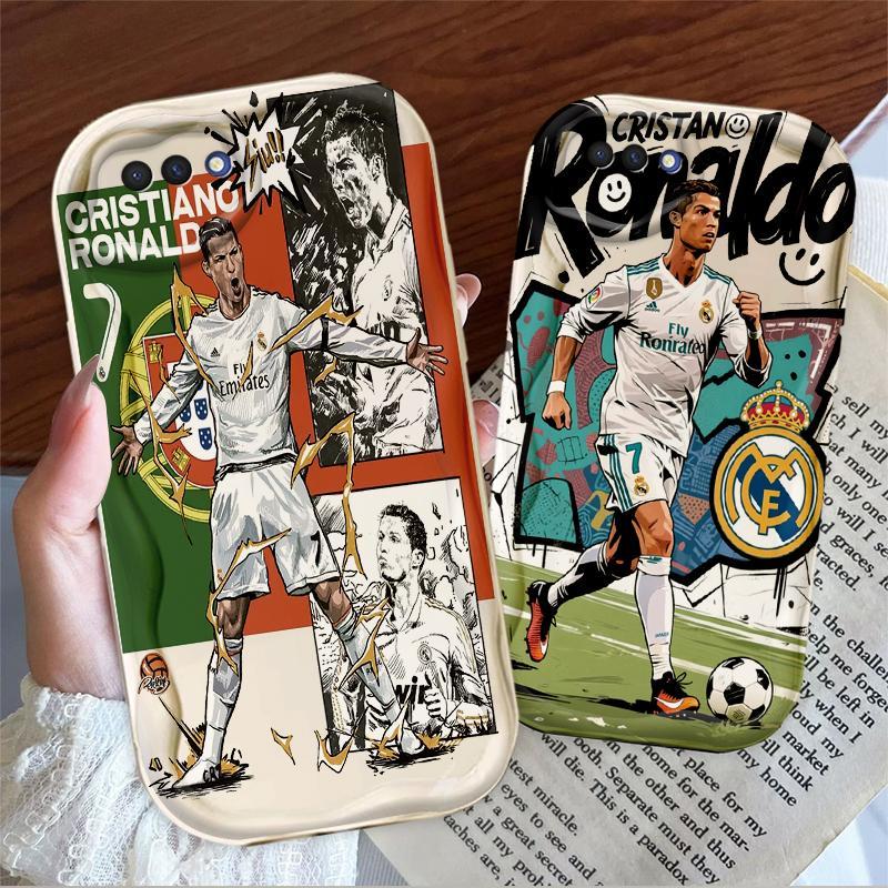 Thích hợp cho OPPO A1K A3S A12E AX5 Realme C2 Bảo vệ 3D TPU mềm World Cup Cristiano Ronaldo Ốp điện 