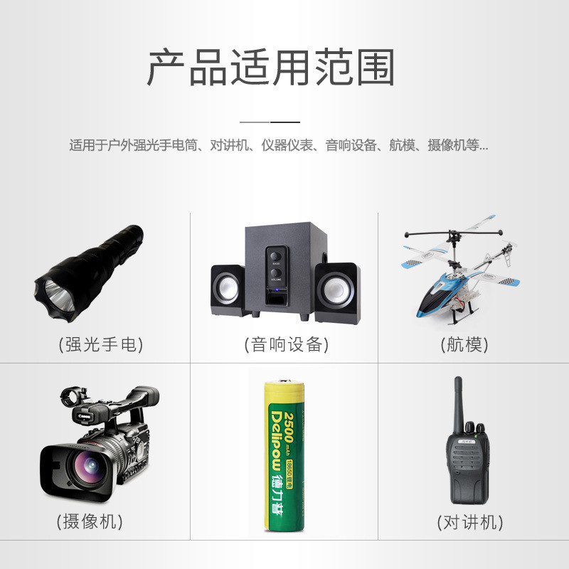 Pin Lithium Delip 18650 2800mAh Dung lượng lớn Pin Lithium Ion 3.7V Pin sạc 18650