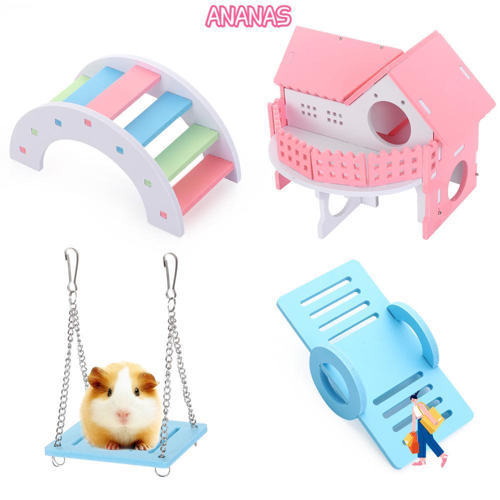 ANANAS Hamster Nhà Gỗ Hamster Phụ Kiện Nhím Gerbil