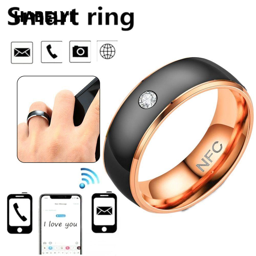 Nhẫn kỹ thuật số ngón tay HABELYI, Nhẫn thông minh NFC kết nối bằng thép không gỉ, Nhẫn đeo ma thuật