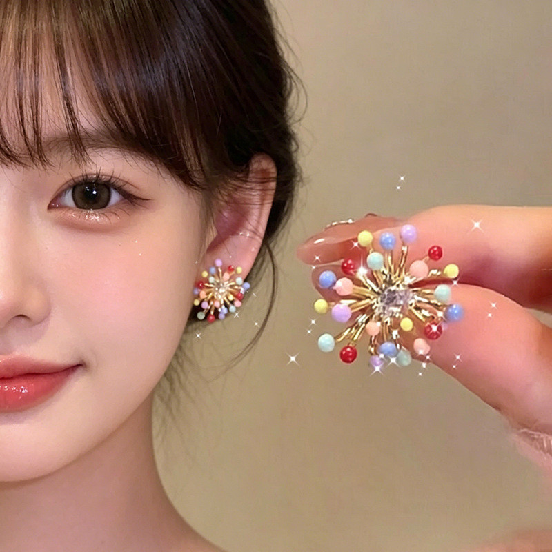 Bông tai pháo hoa Zircon dành cho nữ Exude A High-end, Niche và quyến rũ độc đáo