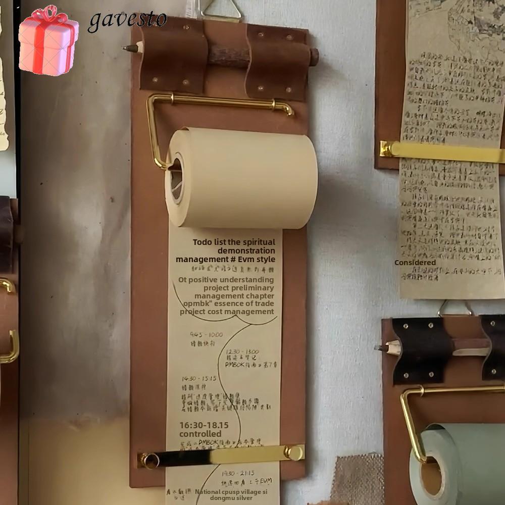 GAVESTO Vintage Clipboard, DIY Crafts Retro Kraft Notebook Set, Handmade Refillable Kraft Paper Roll