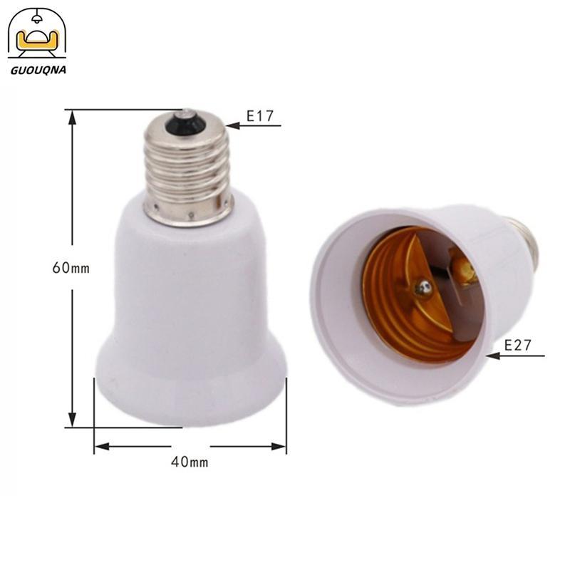 GUOUQNA E17 Đèn Soet E17 sang E27 LED Halogen CFL Bóng Đèn Adapter
