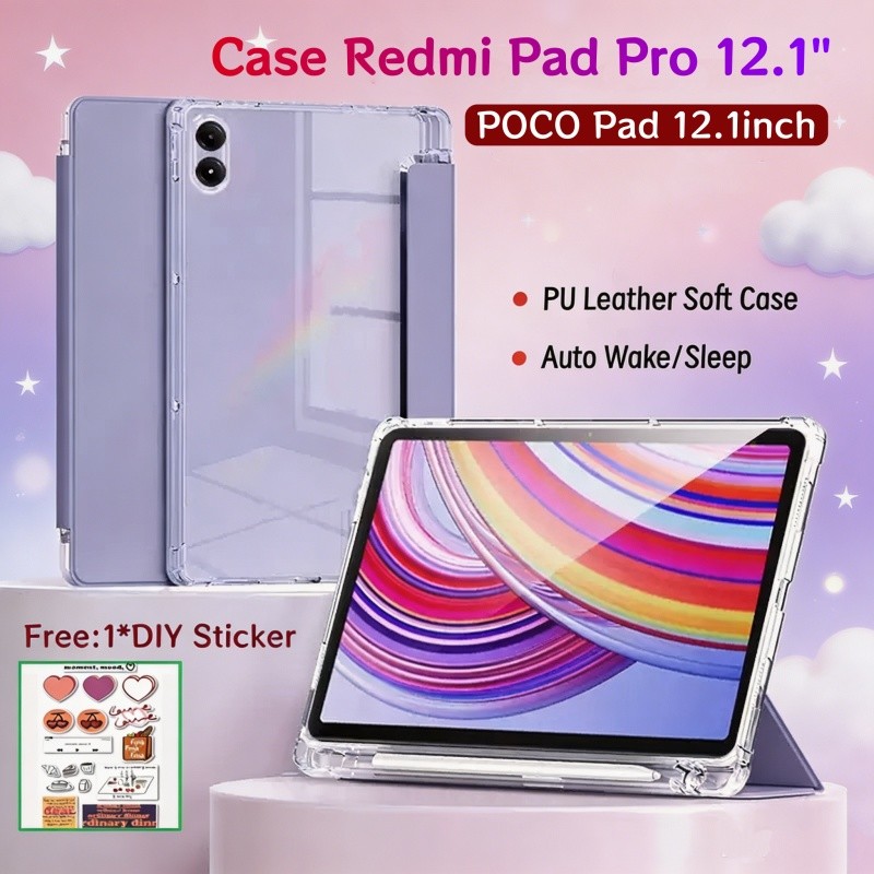 Ốp lưng Redmi Pad Pro 12.1 inch Flip Casing Xiaomi POCO Pad 12.1 inch Soft Case Auto Wake / Sleep Ta