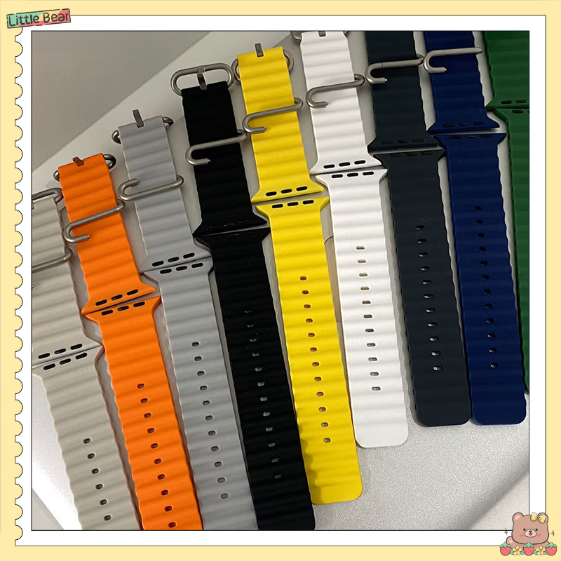 Dây đeo silicon thể thao đại dương, tương thích với Apple Watch Ultra 3 / 2, SE 3 / 2, Series 5 6 7 