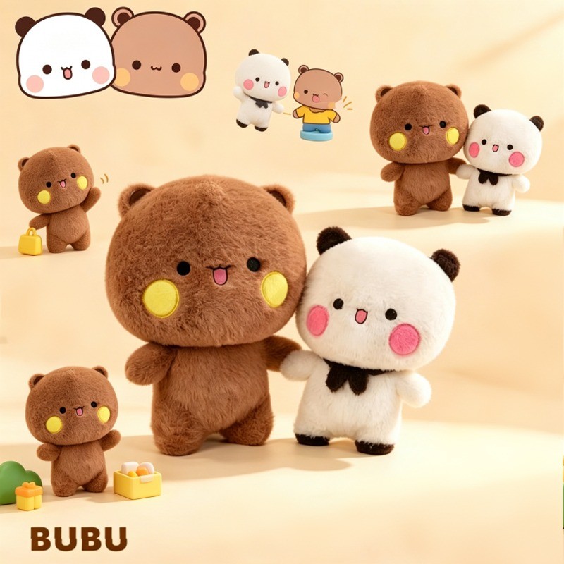 35cm Gấu Trúc Bubu Và Yier Sang Trọng Đồ Chơi Biểu Hiện Dễ Thương Yier Bubu Búp Bê Sang Trọng Gối Ng