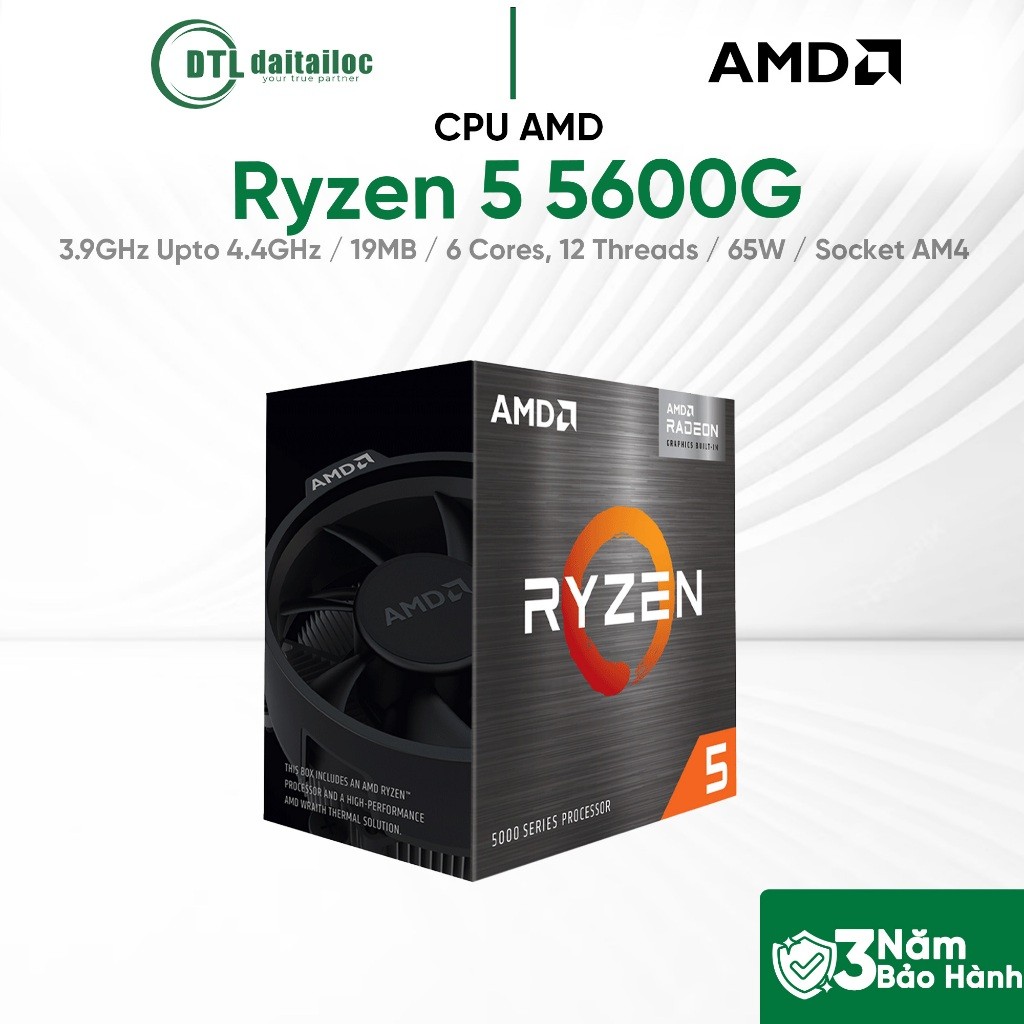 CPU AMD Ryzen 5 5600G 3.9GHz Upto 4.4GHz 6 Cores 12 Threads Socket AM4 Hiệu năng tốt | Chính Hãng | 