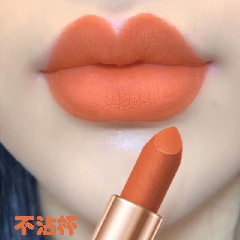 Son Môi Cam Dưỡng Ẩm Trắng Kem Chống Phai Màu Cam Mờ Bí Ngô Màu Cam Son Môi Chống Dính Cốc Phong Các