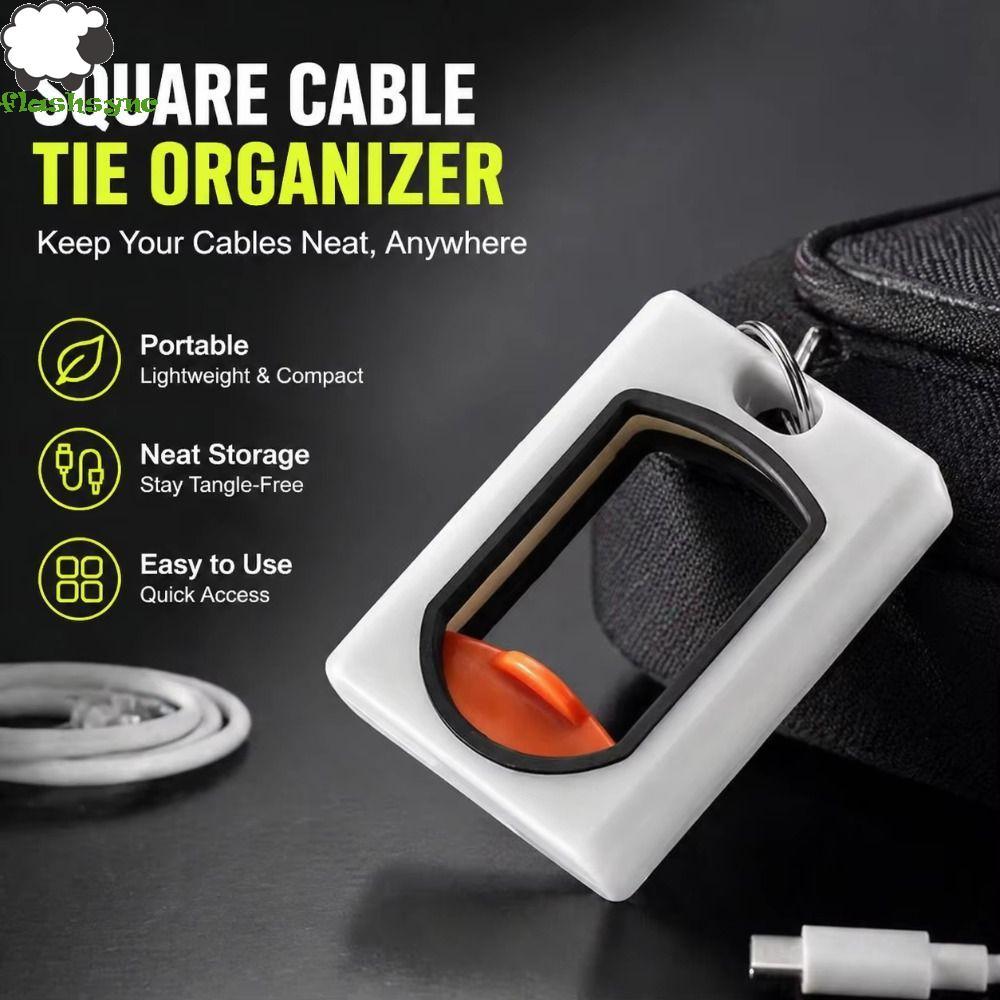 FLASHSYNC Cable Tie Organizer, Glow In The Dark Square Round Cable Tie Holder, Giá đỡ Nhựa Di Động H