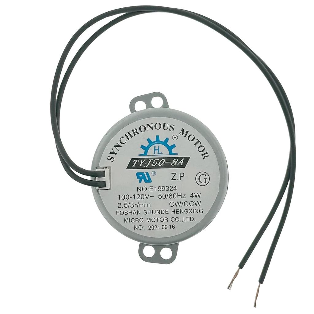 Động cơ đồng bộ TYJ50-8A AC 100-120V 50 / 60Hz 4W 2.5-3 vòng / phút CW / CCW với UL