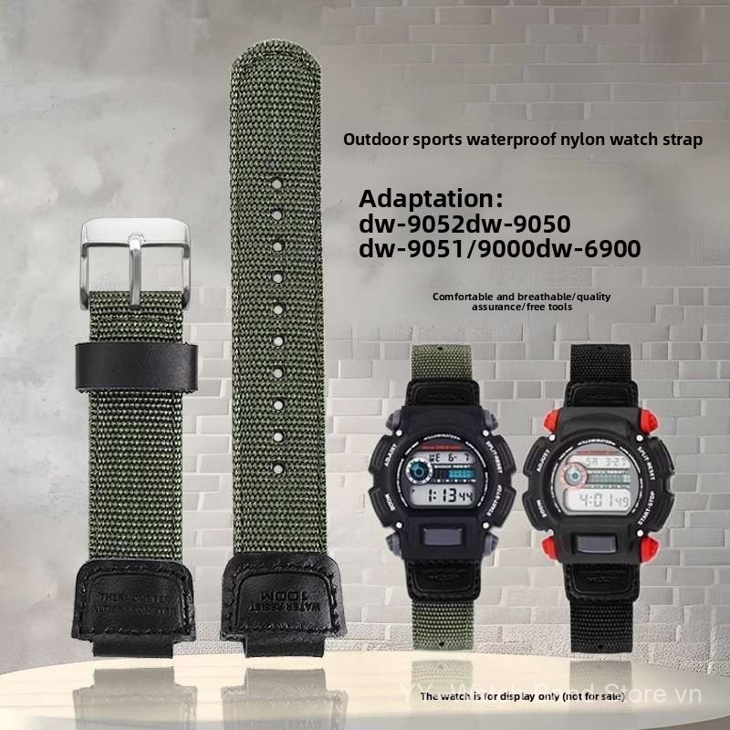 Dây đeo đồng hồ Nylon thay thế 16mm Phù hợp với Ca-sio DW9052 DW9050 DW9051 DW6900 Thanh lò xo Ba gi