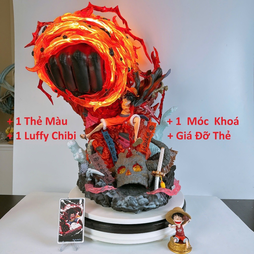 [NEW]Mô Hình Luffy Red Roc,Luffy Redrock Cao 60Cm Trong Onepiece Có Led Siêu sáng Ongchumohinh-MH618