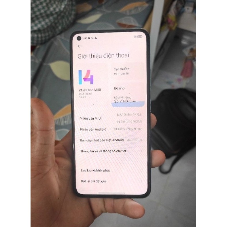 Điện thoại xiaomi mi 11 lite 5g 8/128gb chíp 780 cũ rẻ như xác
