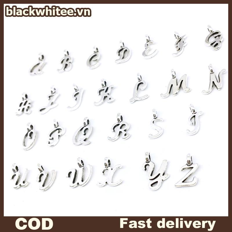 BWHTE 26 Cái 26 Bảng Chữ Cái Tiếng Anh Chữ Cái Quyến Rũ Mặt Dây DIY Handmade Trang Sức Thủ Công.