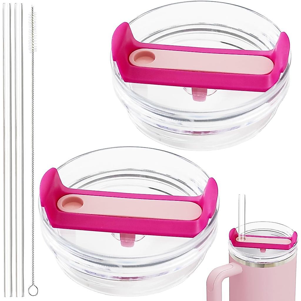 Nắp Tumbler 40oz Tương thích cho Stanley, 2 Gói Nắp Tumbler Thay Thế Phù Hợp Cho Stanley Quencher 2.