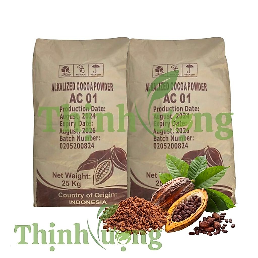 25KG Bột Cacao AC01 Indonesia - Bột  Cacao Kiềm Hóa Alkalized - Bột Cacao Làm Bánh - Kem - So-co-la 
