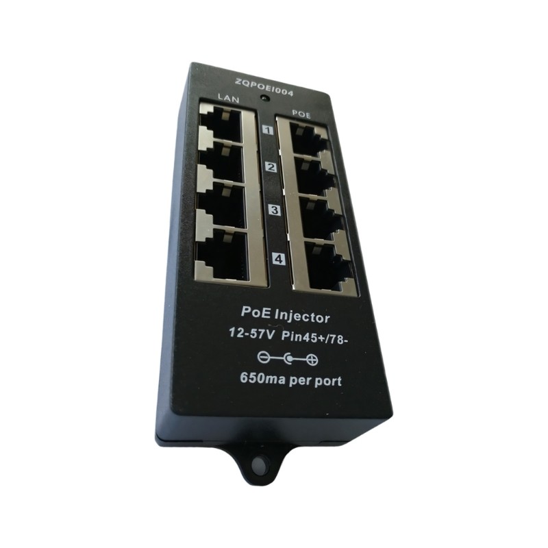 Zzz Professional 4 cổng POE Power Injector hoạt động với 802 3Af tại các thiết bị và thiết bị 24V 12