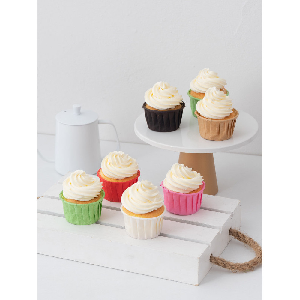 Top Hat Cupcake Flanging Muffin Cup Uốn Muffin Cup Muffin Khay Bánh Nhiệt Độ Cao Khuôn Bánh