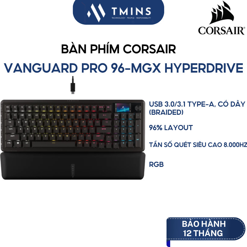 Bàn phím Corsair VANGUARD PRO 96-MGX Hyperdrive - Hàng chính hãng