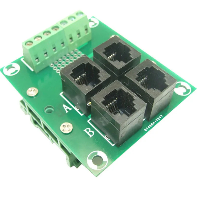 RJ11 / RJ12 Bảng đột phá RJ11 Bộ chuyển đổi RJ11 / RJ12 Din Rail Gắn bộ chia RJ12