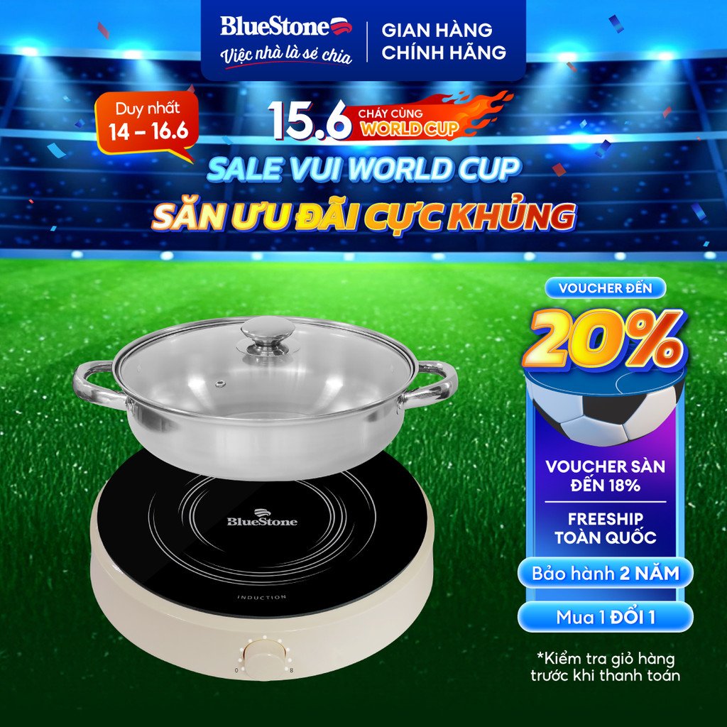 Bếp Từ Đơn BlueStone ICB-6603 | 2000W – Nấu Nhanh, Không Khói | Mặt Kính Chịu Lực – Điều Khiển Cảm Ứng | BH 2 Năm
