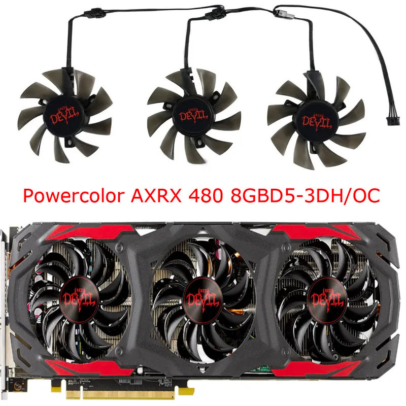 -3 Cái / bộ, GA81S2U, Thay thế GA81B2U, Quạt làm mát Video GPU VGA, Dành cho Powercolor RX570 4GB Qu