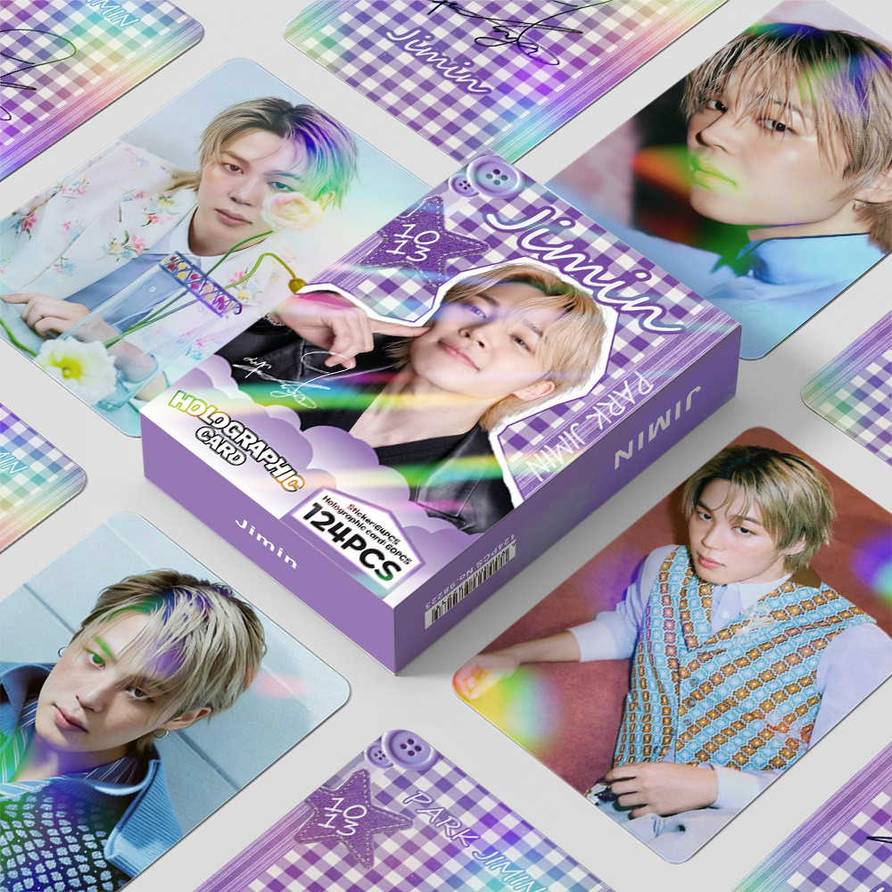 Hàng sẵn có 124 Star Laser Cards JIMIN Flash Cards Park JIMIN Cheer Photo Card Dán LOMO Thẻ Quà Tặng