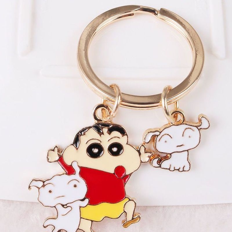 Dễ thương ❈ ❈ ✷ Móc khóa hoạt hình Crayon Shin-chan Móc khóa cặp đôi tinh tế Phụ kiện túi xe hơi cho
